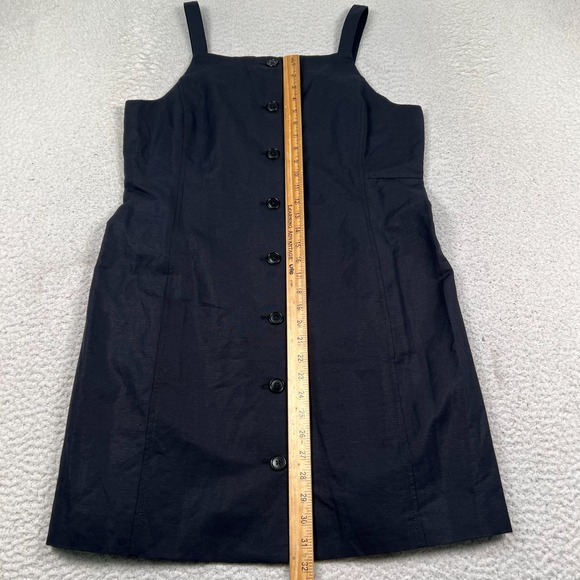Alex Mill Linen Blend Mini Dress Womens XL Button‎ Front Sleeveless Casual Black - Picture 10 of 11